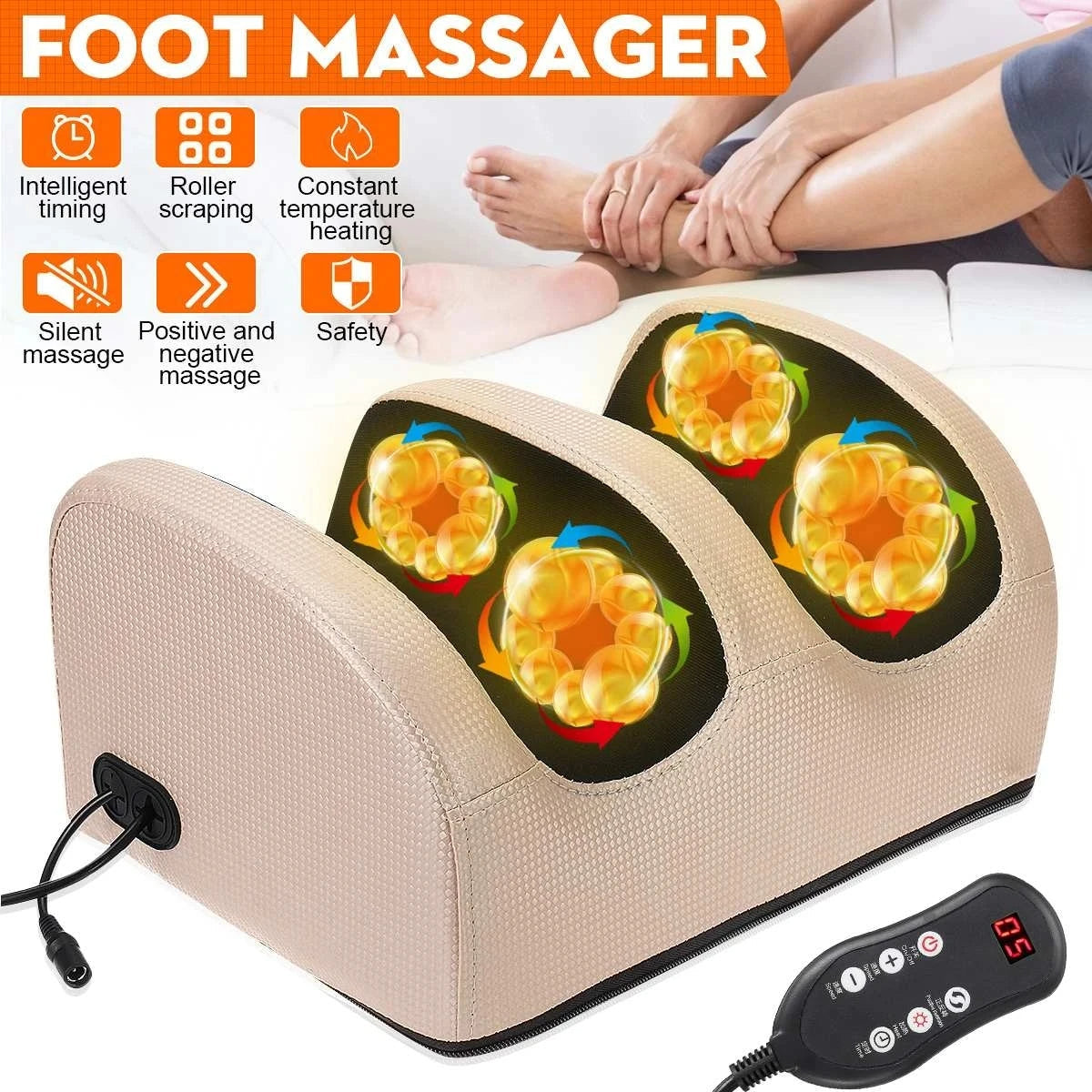 Electric foot massager Heated Roller   Full Body Relaxed Machine